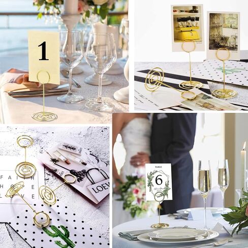 12PCS Table Number Holders Place Card Holder Wedding Table Stands Centerpieces Photo Holder Wire Picture Clips Memo Note Stand for Party Restaurant Home Decoration in Saudi Arabia