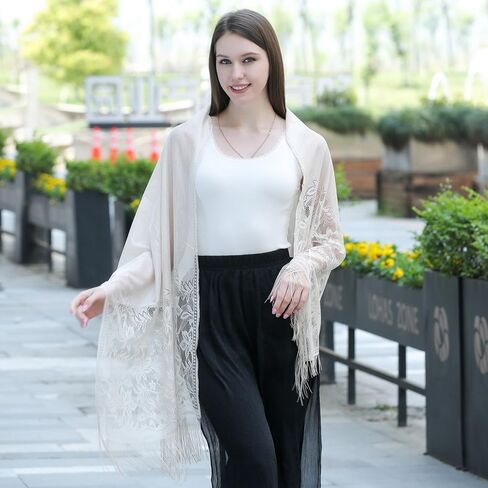 Shawls and Wraps for Evening Dresses Lace Scarfs for Women Pashmina Wedding Formal Shawl in Saudi Arabia