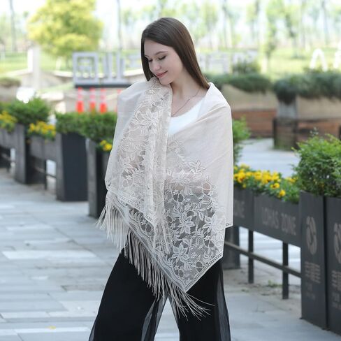 Shawls and Wraps for Evening Dresses Lace Scarfs for Women Pashmina Wedding Formal Shawl in Saudi Arabia