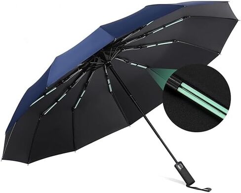ElifeAcc 2024 Folding Umbrella, Men's, Large, One-Touch Parasol, UV Protection, Sun Protection, Windproof, Water Repellent, Rainy Season Protection, Typhoon Compatible, Storage Pouch Included, For Father's Day, Gift in Saudi Arabia