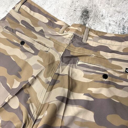 شورت رجالي من HOOEY ذو الأداء الأمثل الذي أحدث ثورة في مجال الرياضة الغربية (X-Large، أسمر/بني مموه) in Kuwait