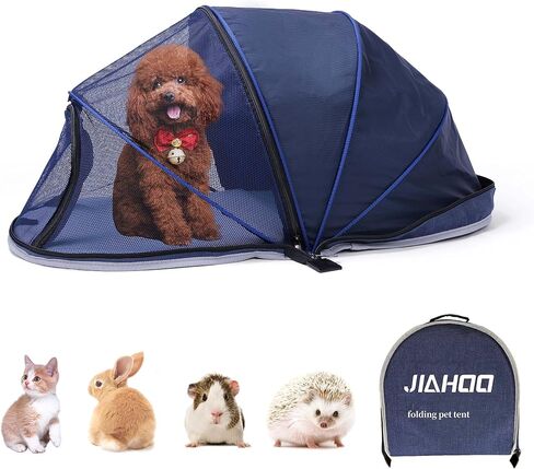Pet Teepee, Small Animal Hideout, Portable Pop Up Folding Pet Tent, 600D Oxford Frosted Cloth+Nylon Mesh, Breathable and Sunshade, Suitable for Small Pets Weighing Less Than 6 KG, 32"L X 16"W X 16"H in Saudi Arabia