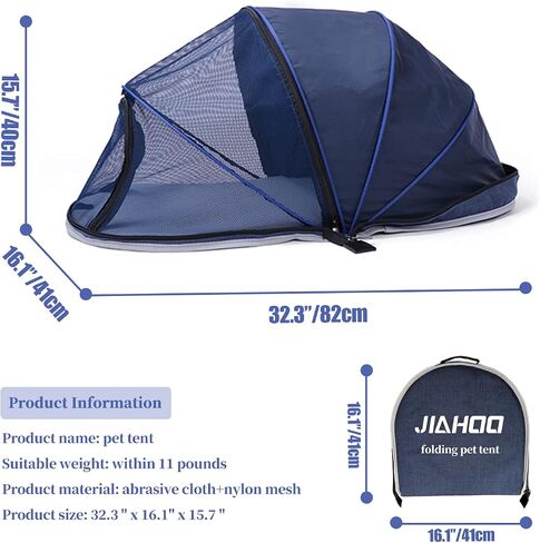 Pet Teepee, Small Animal Hideout, Portable Pop Up Folding Pet Tent, 600D Oxford Frosted Cloth+Nylon Mesh, Breathable and Sunshade, Suitable for Small Pets Weighing Less Than 6 KG, 32"L X 16"W X 16"H in Saudi Arabia