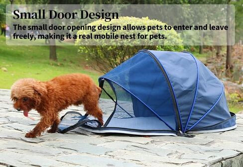 Pet Teepee, Small Animal Hideout, Portable Pop Up Folding Pet Tent, 600D Oxford Frosted Cloth+Nylon Mesh, Breathable and Sunshade, Suitable for Small Pets Weighing Less Than 6 KG, 32"L X 16"W X 16"H in Saudi Arabia