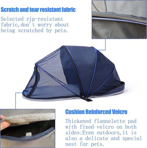 Pet Teepee, Small Animal Hideout, Portable Pop Up Folding Pet Tent, 600D Oxford Frosted Cloth+Nylon Mesh, Breathable and Sunshade, Suitable for Small Pets Weighing Less Than 6 KG, 32"L X 16"W X 16"H in Saudi Arabia