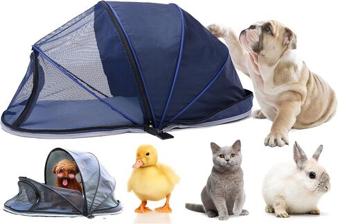 Pet Teepee, Small Animal Hideout, Portable Pop Up Folding Pet Tent, 600D Oxford Frosted Cloth+Nylon Mesh, Breathable and Sunshade, Suitable for Small Pets Weighing Less Than 6 KG, 32"L X 16"W X 16"H in Saudi Arabia