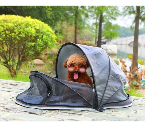 Pet Teepee, Small Animal Hideout, Portable Pop Up Folding Pet Tent, 600D Oxford Frosted Cloth+Nylon Mesh, Breathable and Sunshade, Suitable for Small Pets Weighing Less Than 6 KG, 32"L X 16"W X 16"H in Saudi Arabia