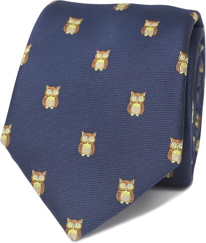 Men Bird Pattern Tie Blue Jay Necktie Owl Tie Father's Day Birthday Gift Tie in Saudi Arabia