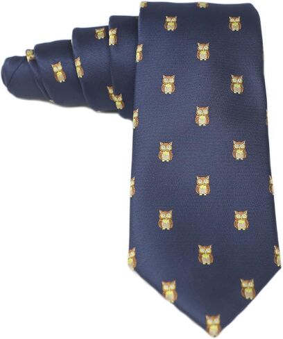 Men Bird Pattern Tie Blue Jay Necktie Owl Tie Father's Day Birthday Gift Tie in Saudi Arabia