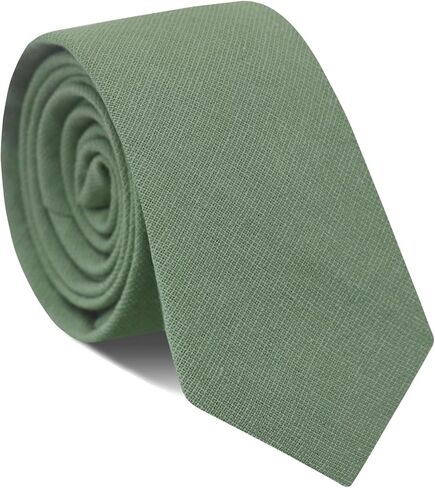 Skinny Ties for Men Cotton Linen Solid Color Neckties 2.56'' Casual Business Ties for Daily Dress Weddings Dances in Saudi Arabia
