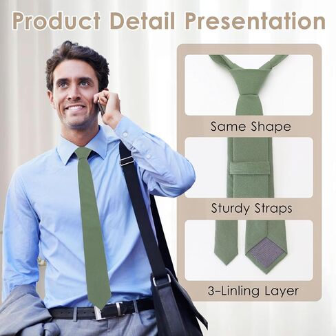 Skinny Ties for Men Cotton Linen Solid Color Neckties 2.56'' Casual Business Ties for Daily Dress Weddings Dances in Saudi Arabia