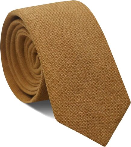 Skinny Ties for Men Cotton Linen Solid Color Neckties 2.56'' Casual Business Ties for Daily Dress Weddings Dances in Saudi Arabia