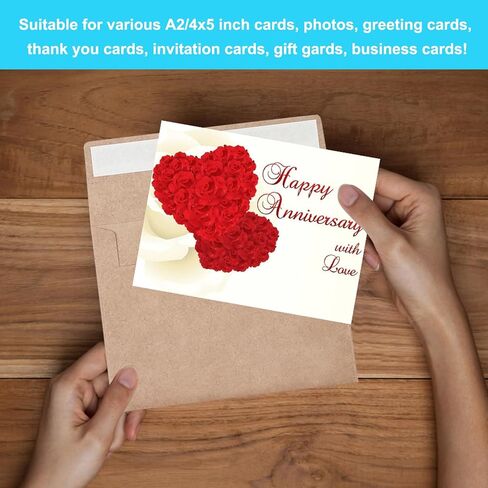 100 Pack 4x6 Envelopes for Invitations, Brown Kraft Envelopes, Self Seal A4 Envelopes for Greeting Cards Gift Cards, Photos, Postcards, Invitation Envelopes for Wedding, Graduation, Baby Shower, Party in Saudi Arabia