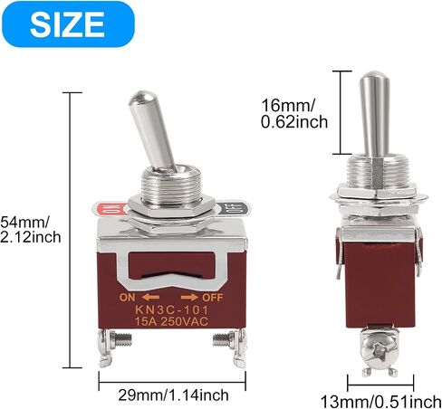 3PCS Toggle Switch 12V, Heavy Duty 2 Pin Momentary Toggle Light Switch, Waterproof ON Off Switch for Car, Boat, Yacht, Vessels in Saudi Arabia