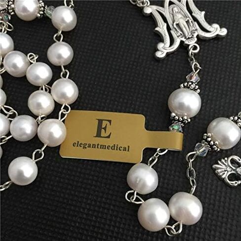 elegantmedical pearls real necklace lasso sterling silver father beads wedding rosary cross in Saudi Arabia