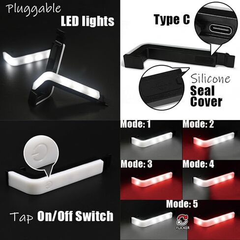دواسات الدراجة مع أضواء LED 5 أوضاع، تشغيل وإيقاف، قابلة لإعادة الشحن عبر USB، مقاومة للماء، دواسات دراجة طريق من الألومنيوم المسطحة CNC مع 9/16 بوصة Cr-Mo Steel Axel w Pin، للدراجة الإلكترونية، الركاب، الهجين، المدينة، دراجة الشاطئ in Saudi Arabia