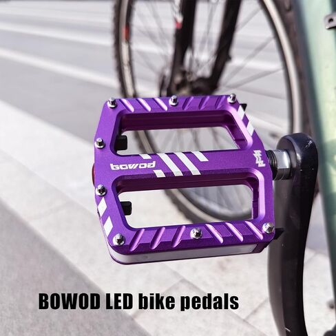 دواسات الدراجة مع أضواء LED 5 أوضاع، تشغيل وإيقاف، قابلة لإعادة الشحن عبر USB، مقاومة للماء، دواسات دراجة طريق من الألومنيوم المسطحة CNC مع 9/16 بوصة Cr-Mo Steel Axel w Pin، للدراجة الإلكترونية، الركاب، الهجين، المدينة، دراجة الشاطئ in Saudi Arabia
