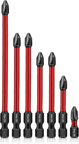 Impact Phillips Bits Magnetic Impact Drill Bit 7pcs Made of S2 Steel Magnetic Screwdriver Bits Shock Resistant Screwdriver Bits High Impact High Strength Screwdriving in Saudi Arabia