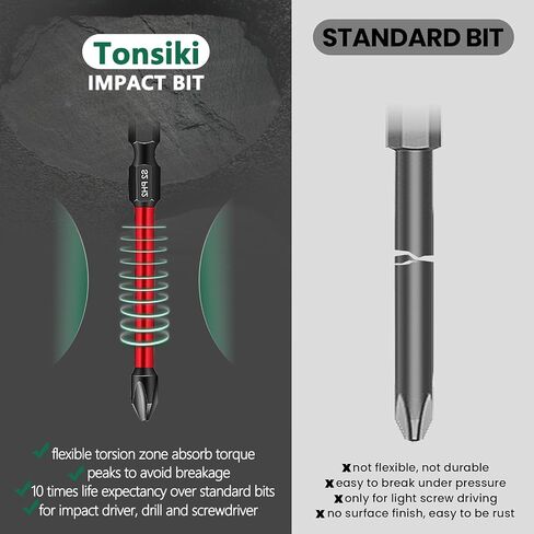 Impact Phillips Bits Magnetic Impact Drill Bit 7pcs Made of S2 Steel Magnetic Screwdriver Bits Shock Resistant Screwdriver Bits High Impact High Strength Screwdriving in Saudi Arabia