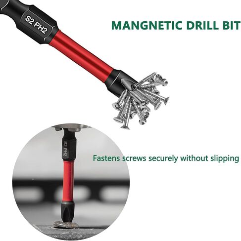 Impact Phillips Bits Magnetic Impact Drill Bit 7pcs Made of S2 Steel Magnetic Screwdriver Bits Shock Resistant Screwdriver Bits High Impact High Strength Screwdriving in Saudi Arabia