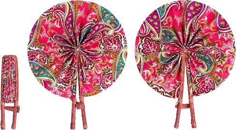 In Ghana Ankara African Print Handheld Bolgatanga Folding Fan Leather Handles, African Fabric Folding Fan Handheld (Fan A) in Saudi Arabia
