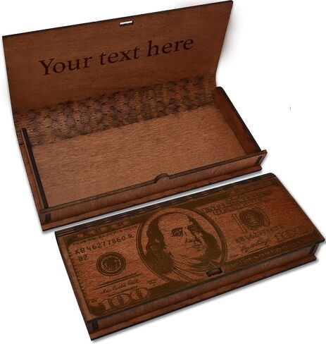 Money Gift Boxes for Cash Birthday - Personalized Wooden Box Money Holder Gift, Custom Engraved Wood Present Box for Wedding, Unique Money Gift Boxes for Cash Christmas, Anniversary, Graduation in Saudi Arabia