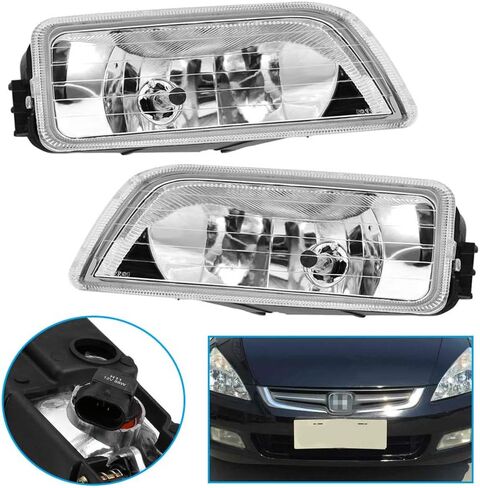 Fog Lights Assembly Pair Clear Driving Fog Lights for 2003 2004 2005 2006 2007 Honda Accord 4DR Sedan 2 PCS in Saudi Arabia
