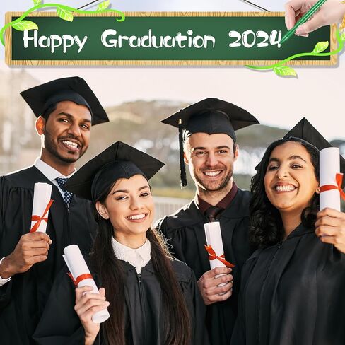 24 قطعة من أقلام التخرج، قلم حبر جاف مع شرابات، أقلام تخرج مستديرة الشكل مع شرابة معدنية 2024، هدايا حفلات التخرج، قلم كرة دوارة أسود 0.7 مم (أسود) in Kuwait