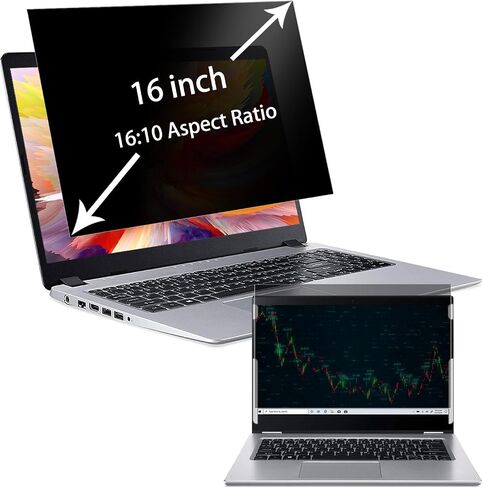 شاشة خصوصية للكمبيوتر المحمول مقاس 16 بوصة لشاشة عريضة مقاس 16:10، وفلتر خصوصية مضاد لوهج الضوء الأزرق، ودرع خصوصية لشاشة الكمبيوتر المحمول LG Gram 16 بوصة، وواقي شاشة مضاد للخدش in Kuwait
