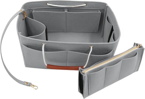 ملحق منظم المحفظة لحقائب اليد، منظم حمل اللباد مع حقيبة قابلة للفصل وسلاسل مفاتيح مثالية لحقيبة اليد النسائية باللون الأبيض in Kuwait