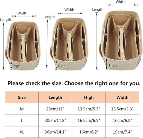 ملحق منظم المحفظة لحقائب اليد، منظم حمل اللباد مع حقيبة قابلة للفصل وسلاسل مفاتيح مثالية لحقيبة اليد النسائية باللون الأبيض in Kuwait