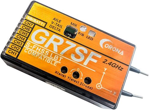 Corona GR7SF 2.4GHz 7CH S.Bus Receiver with 3X Gyro Futaba S-FHSS Compatible Transmitter T6J T8J 10J T14SG 16SZ for FPV Airplane in Saudi Arabia
