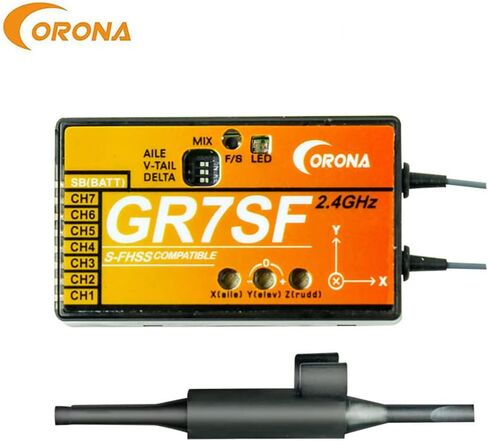 Corona GR7SF 2.4GHz 7CH S.Bus Receiver with 3X Gyro Futaba S-FHSS Compatible Transmitter T6J T8J 10J T14SG 16SZ for FPV Airplane in Saudi Arabia