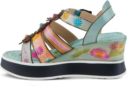 Spring Step L'Artiste Women's FloralBloom - صنادل رياضية خفيفة الوزن مرسومة يدويًا in Kuwait