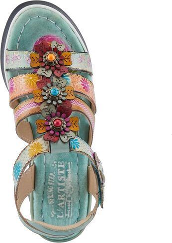Spring Step L'Artiste Women's FloralBloom - صنادل رياضية خفيفة الوزن مرسومة يدويًا in Kuwait