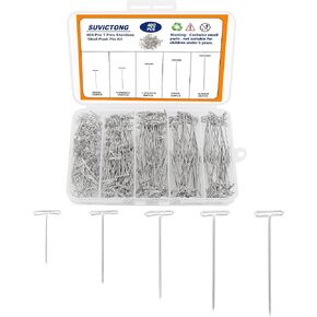 400 Pcs T Pins,Stainless Steel Sewing Pins for Wigs, Blocking Wig Pin for Foam Head, Craft, Quilting and Blocking Knitting for Office Wall,5 Sizes in Saudi Arabia