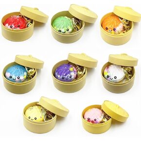 8 Pack Cute Dumpling Keychains Mystery Set, Hard Shell 3D Bun Shaped Fidget Keyrings with Bell, Colorful Random Style Bag Charms, Perfect Holiday & Birthday Gifts in Kuwait