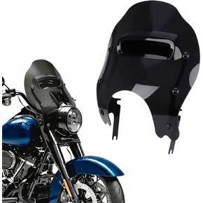 Vented Windshield with Bracket for Harley Road King FLHR FLHRXS FLHRC FLRT 1994-2024, 4.5mm Thick Acrylic Bolt-On Detachable Windscreen with Fingertip-Adjustable Air Vent, Scratch-Resistant in Saudi Arabia