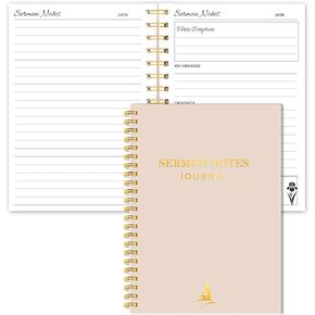 Gersoniel Sermon Notes Notebook & Sermon Notes Journal، دفتر ملاحظات مسيحي موجه، مجلة الصلاة للنقاط الرئيسية، انعكاس آيات الكتاب المقدس، هدية روحية للرجال والنساء لوازم دراسة الكتاب المقدس، بيج in Kuwait
