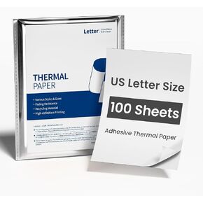 100 Sheets Adhesive Thermal Paper US Letter Size, Compatible with A285M A28U A282M A281M M08F M835 M834 M832 Portable Printer in Saudi Arabia