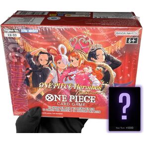 EB03 Heroines Edition Booster Box English EB-03 Extra Booster Box Display Factory مختوم لبطاقات EB03 One Piece الإنجليزية TCG (24 حزمة) + بطاقة TCG Fabrik Don المخصصة in Kuwait