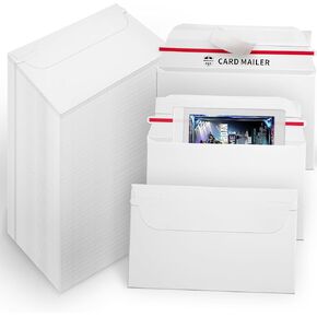 200 Pack Trading Card Mailer Envelopes, 7" x 4.35" White Card Shipping Envelopes, Self-Seal Shell Mailers with Easy-Open Tear Strip for Toploaders, Semi-Rigid Holders, Sports Cards & TCG in Saudi Arabia