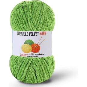3 * 100g/3.5oz Fluffy Chenille Yarn for Crocheting, Chunky Velvet Yarn for Crochet Amigurumi, Used for Making Baby Yarns Blanket, Clothes, Pattern Knitting Creations (Yellow) in Kuwait