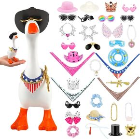 11 Sets 7 Inches Mini Desk Goose Outfits Small Desktop Goose Outfits Accessories with Mini Hat Necklace Dresses Sunglasses for Desk Goose Decor Gifts in Saudi Arabia