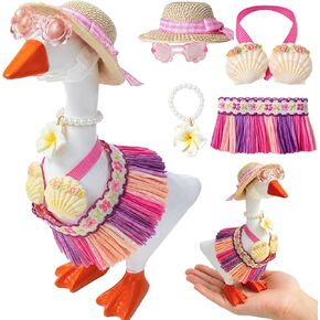 Mini Desk Goose Outfits 7 Inches - Desk Goose Clothes Set for Summer, Desktop Goose Accessories for Home Office Decor(Hawaii) in Saudi Arabia