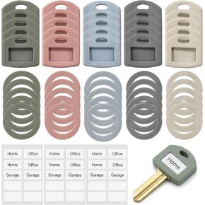 50PCS Silicone Key Covers, Color Key Identifiers and Key Labels Set, Square & Round Key Caps for House Keys Organization and Easy Identification in Saudi Arabia