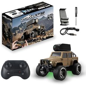 Mini RC Crawler، 1:64 Alloy RC Crawler مع كاميرا 480P، التحكم في تطبيق WiFi، استشعار الجاذبية، العرض التلقائي، التحكم في السرعة، الأضواء، فيديو الصور، مركبة صغيرة 2.4 جيجا هرتز للمراهقين البالغين (أصفر) in Kuwait