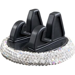 حامل هاتف السيارة YoRise Bling، حجر الراين 360 درجة قابل للتعديل للوحة قيادة السيارة، حامل الهاتف المحمول لوحدة التحكم المركزية ذاتية اللصق، حامل عالمي للهواتف الذكية لمعظم السيارات (أبيض) in Kuwait