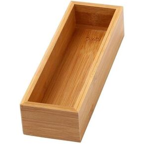 YBM Home Bamboo Drawer Organizer Storage Box for Kitchen Drawer, Junk Drawer, Office, Bedroom, Children Room, Craft, Sewing, and Bathroom, 1 Pack 3x9x2 inch in Saudi Arabia