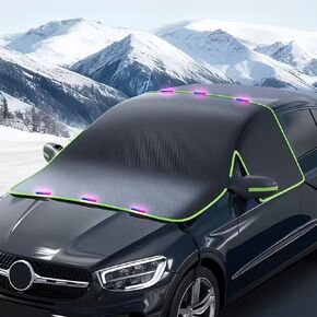Windshield Snow Cover - Car Windshield Cover for Ice and Snow,Automotive Magnetic Windshield Frost Cover with Side Window and Mirror Protector for Winter Use in Saudi Arabia